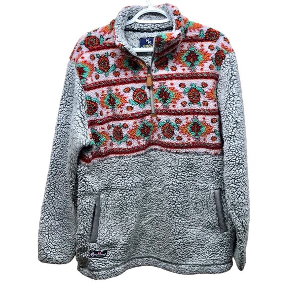 Simply Southern Half Zip Fleece Jacket Aztec Multicolor Women Large - Picture 1 of 11